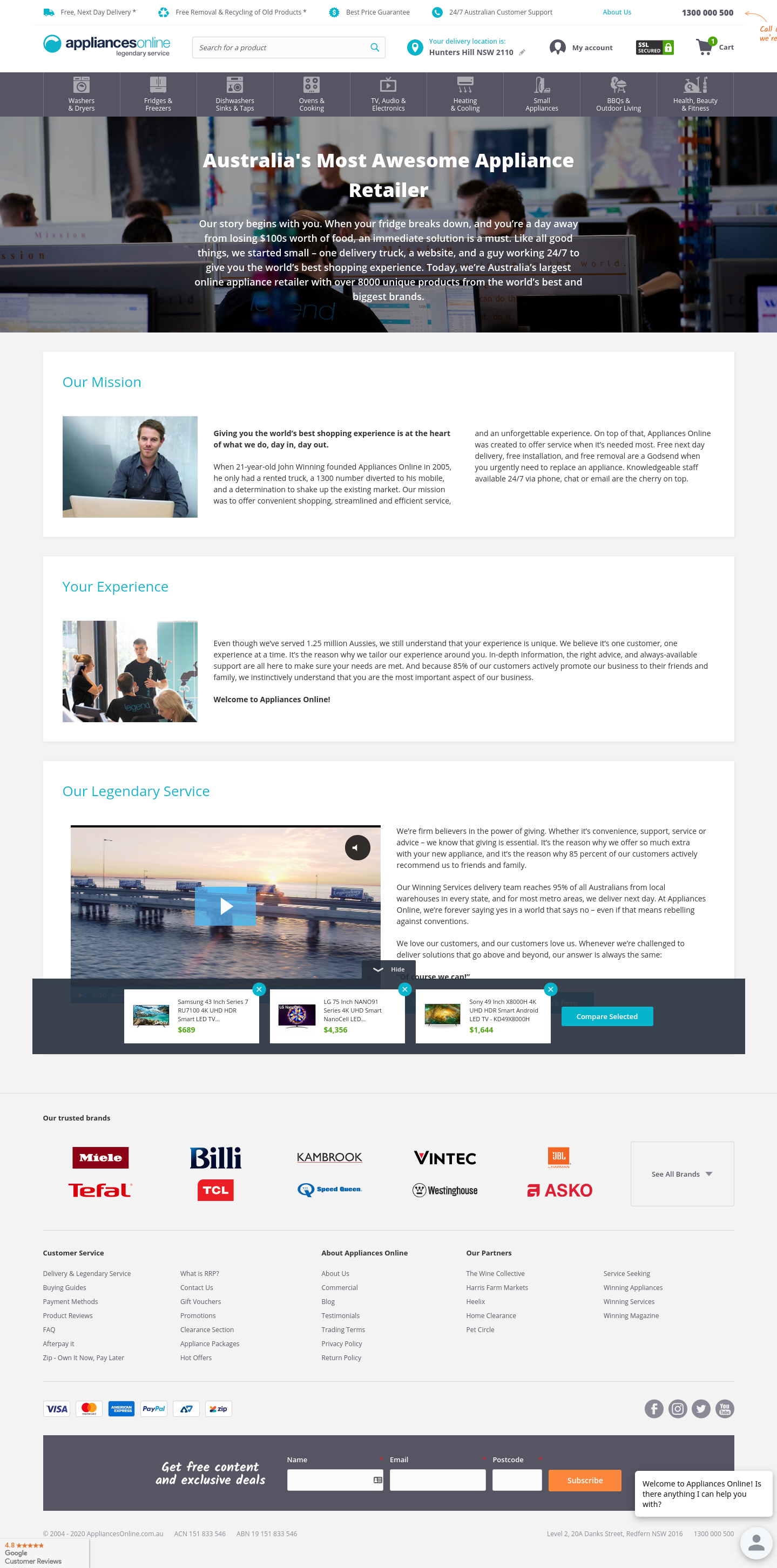 Appliances Online: About us copy for online appliances retailer