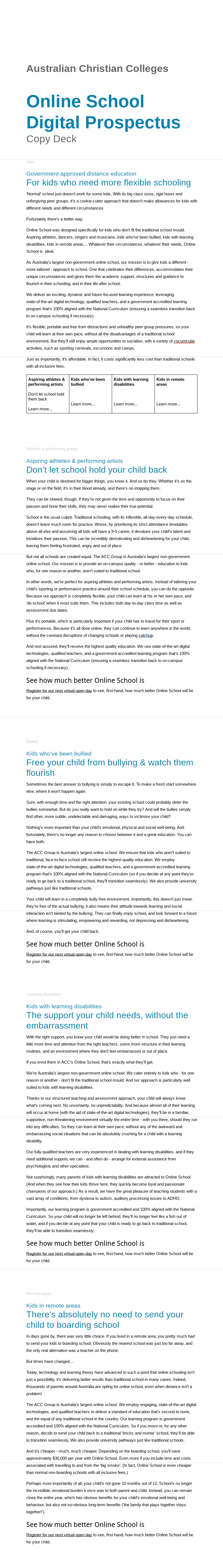 Australian Christian College: Digital prospectus for non-government school