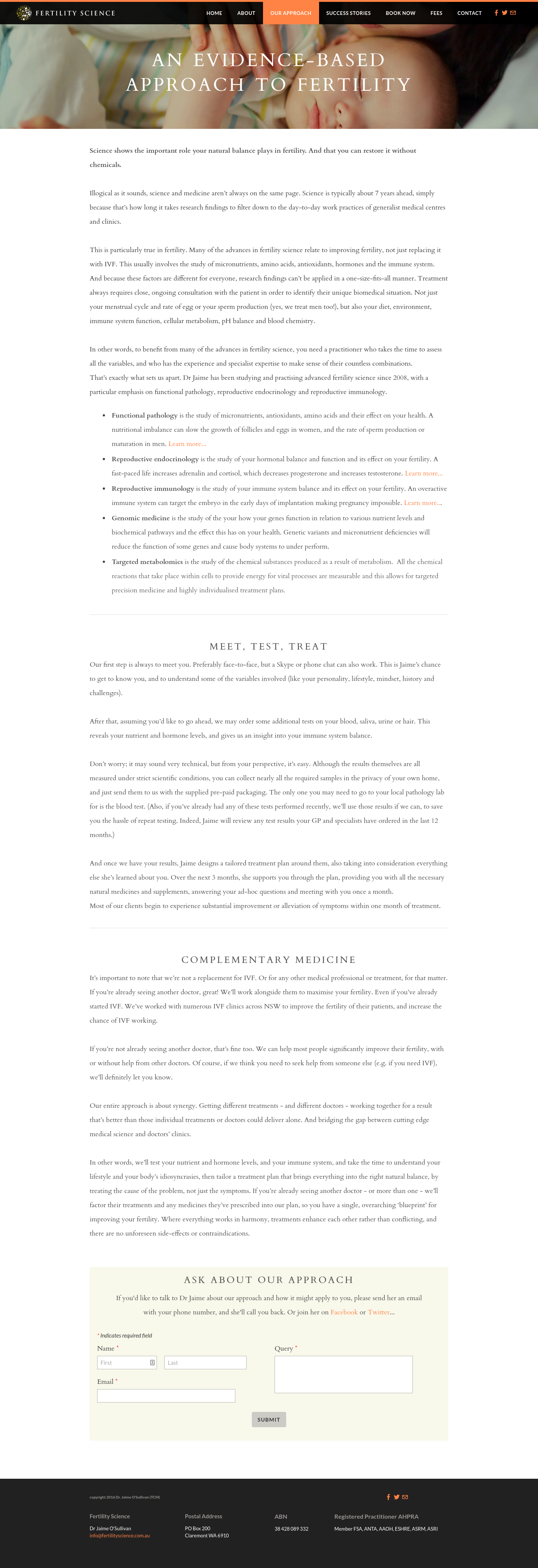 Fertility Science: Medical copy for fertility doctor