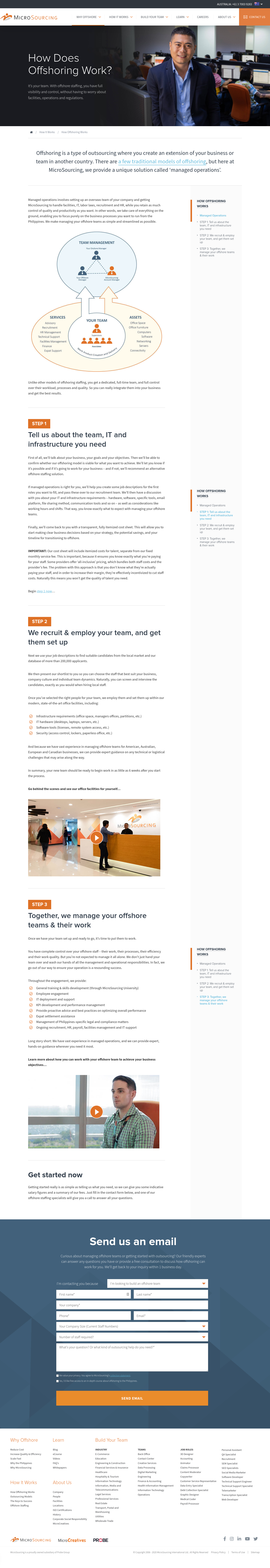 MicroSourcing: 'How it works' page for outsourcing company