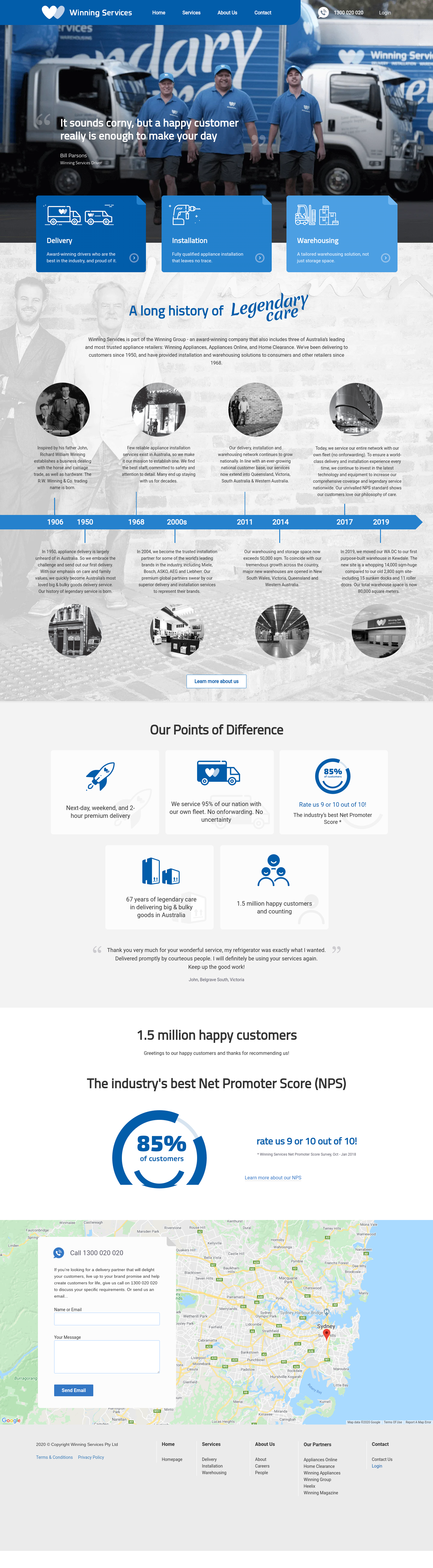 Winning Services: Copy and UX for appliances delivery service